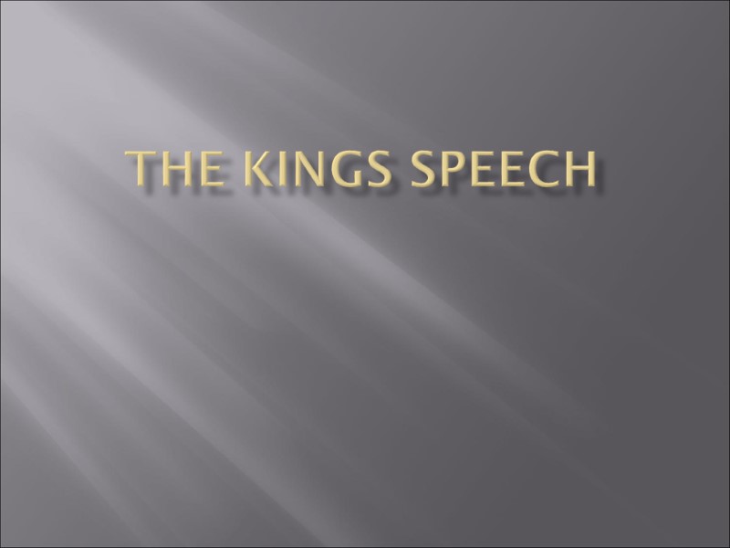 The kings speech